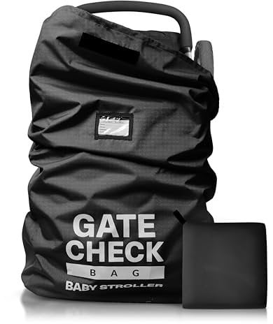 Bramble Gate Check Transporttasche für Kinderwagen (L, Groß 116x53x36cm) Buggy Tasche Flugzeug - Robust & Wasserdicht (Schwarz)