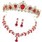 JEWEDECO 1 Satz frauen schmuck Hochzeitsaccessoires Schmuck für Brautkleid Hochzeitsschmuck Set barocke Königinkrone Mädchen Schmuck Hochzeitskleid-Accessoires Zubehör für Partykostüme rot