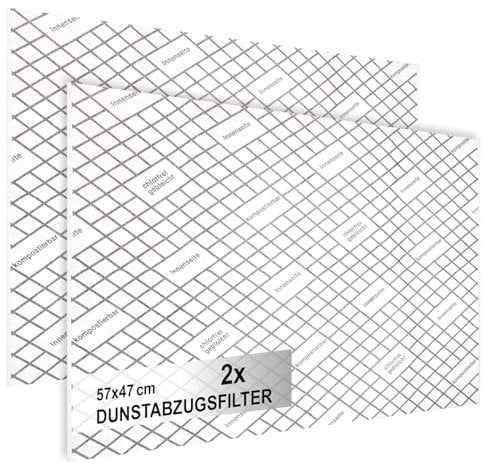 COM-FOUR® Filtro extractor 2x para campana extractora con alto rendimiento de filtrado - Filtro plano universal de 1 mm, recortable a medida con indicador de saturación (Con indicador - 2 piezas)
