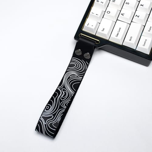 Custom Keyboard Strap ATK 68 Mu68 Wooting 60he Straps mit selbstklebenden topographischen Muster Riemen für mehrere mechanische Tastaturen (schwarz)