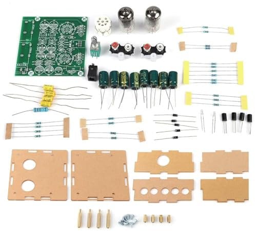 6J1 Röhrenvorverstärker-Verstärkerbausatz mit Gehäuse, Elektronenröhrenventil-Vorverstärker-Verstärkerplatine, Kopfhörerverstärkerteile für Musikliebhaber