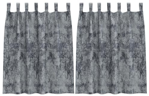 vidaXL Samtvorhänge im 2er-Set mit Ösen in Silbergrau, 140 x 140 cm – Innenfensterbehandlung, Sichtschutz, Lichtfilter, Verdunkelungsstoffe, eleganter Raumdunkelung.