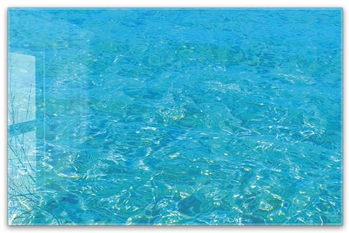 Herdabdeckplatte 80x52 cm ESG Glas | Wasser, Meer, blau türkis | Herd Abdeckung für Ceranfeld Schneidebrett Glasplatte Induktion