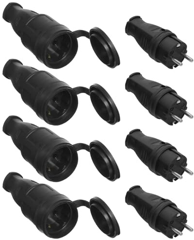 4 Sets Kit Fiche Mâle+Prise Femelle, Fiche Électrique En Caoutchouc Broche, Mâle Et Femelle, 16a 250v Kit De Sécurité En Caoutchouc, Prise Industrielle En Caoutchoucs Pour L'extérieur