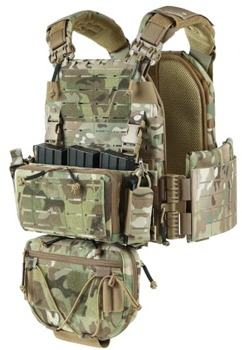 VOTAGOO GEAR 500D Quick Release Modular Plate Carrier Men Training Vest with Drop Pouch, Adjustable Training Vest for Outdoor