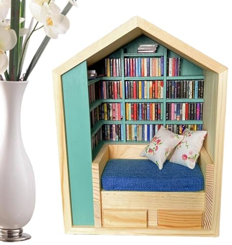 Mini Bibliothèque Stress Miniature Rangement Bibliothèque Décor | Mini Maison De Livres Pour Chambre À Coucher Salon Salle Séjour Coin Maison Garçons