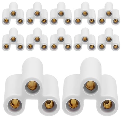 NIYANGLE LED Lampenanschluss T5 T8 20 Stück Weiblicher 3 Pin Verbinder 21mm Doppelseitig für LED Röhrenbeleuchtung