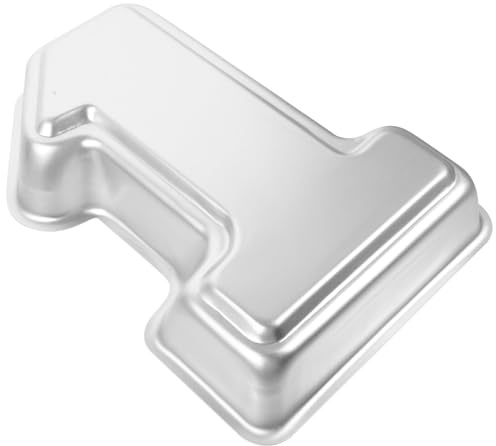 SHINEOFI Stampo in Lega di Alluminio Argento a Forma di Numero 1 per Torta e Adatto a Forni a Microonde Facile da Pulire per Feste e Cene in Famiglia