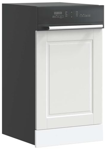 Owoxanthellate Dishwasher Panel Porto White 45x1.5x67 cm Engineered Wood Kitchen Cupboard Door for Integrated Cabinet Storage in Modern Kitchen Units