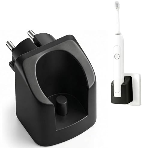 Ladestation für Elektrisches Zahnbürsten Geeignet für Oral-B/Braun (außer IO-reihn und Pulsonic-Serie), Elektrische Zahnbürsten Ladegerät Kabelloses Wandladegerät, EU-Steckdosen (Schwarz)