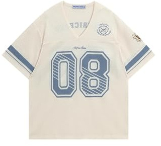 Aelfric Eden Herren Oversized Tshirt Damen T-Shirt Baggy Jersey Vintage Sommer Mesh Shirt Y2K Trikot Casual Tee Kurzarm Oberteil
