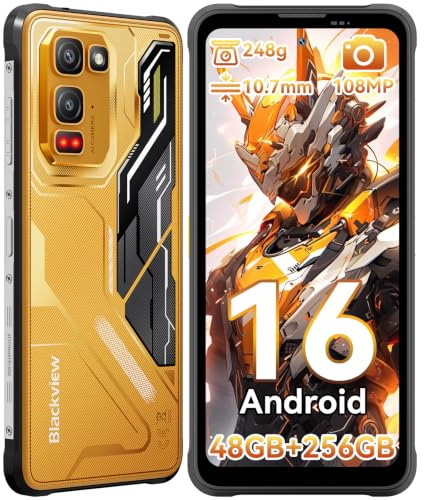 Blackview Fort 5 Rugged Smartphone, 108MP+50MP+13MP Telefono Indistruttibile Android 16, 10.7mm&248g Ultra-thin, 6.78'' 120Hz, 36GB+256GB/2TB TF Cellulare Impermeabile, MTK G100/IP69K/NFC/700 Nit