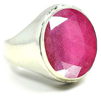 55Carat 4,5 Karat natürlicher Edelstein rosa Rubin Bold 925 Sterling Silber Ring für Herren
