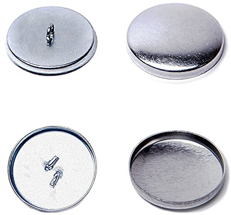 Knöpfe zum Beziehen mit Stoff - Knopfrohlinge zur Herstellung von Knöpfen, zweiteilig - Unterteil Stahl, silber vernickelt - ab 100 Stück (32er / 20,5 mm)