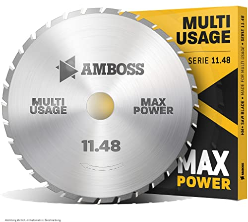 AMBOSS Werkzeuge Universal Sägeblatt - 165 x 20/16 mm (42 Zähne) - Zum Sägen von Holz, Metall & Kunststoff - Hochwertiges Multifunktions-Kreissägeblatt aus HM