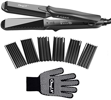PINPOXE, Glätteien für professionelle Haare, vier auswechselbare Kämme, schnelle Heizung, isolierende Handschuhe