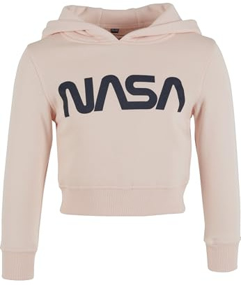 Mister Tee Mädchen Kids NASA Cropped Hoody Kapuzenpullover, Rosa (Pink 00185), (Herstellergröße: 110/116)