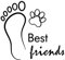 Best Friends - Adesivo a forma di silhouette (289) (grigio argento lucido, 15 x 15 cm)