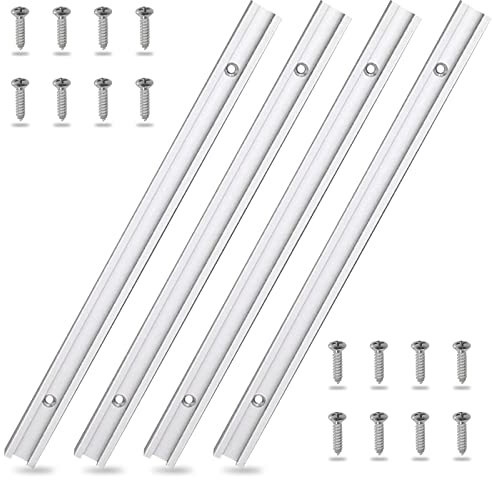 Opaltool 2 Pcs 400mm T Track T-Slot Miter Track Jig T Screw Fixture Slot Straight Edge Clamping Tool Guide Aluminum Alloy T-Slot Track for Table Saw Router Table Woodworking Tool