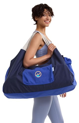 JoYnWell Extra große Yogamatten Tasche mit eingenähtem Yogamatten Gurt 12 Unzen durchgehendem Reißverschluss, 3 Taschen und Wasserflaschenhalter