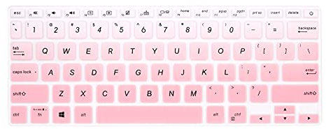 WYGCH Silicone Keyboard Cover Skin for ASUS VivoBook 14 X412FA 14 inch Laptop USA Version Gradient Pink