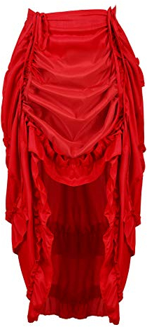 Grebrafan Steampunk Rock Damen Burleske (EUR(42-44) 3XL, Rot)