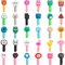 32 Pieces Colorful Cartoon Charger Cable Protectors USB Charger Saver Silicone Animal Buddies Flexible Cable Wire Protectors for Most Cellphone Data Lines (Cute Style,2 x 3 cm)