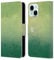 Head Case Designs Green Watercoloured Ombre Leather Wallet Case Compatible With Apple iPhone 13 Mini