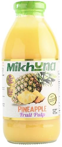 Mikhuna Pineapple Fruit Pulp 475 ml for Juice, Smoothies, Desserts, Ice Cream, Cocktails, Sauces