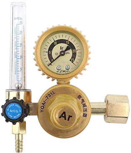 Regolatore Di Pressione Portata MIG TIG, Riduttore Per Argon Unità Saldatura Gas Inerte Mag Bombole BotTIGlia con Gauge Manometro Flow Meter Stadio Singolo Misuratore Scarico Sicurezza Esterno