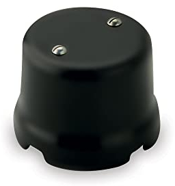 Amarcords - Vintage Anschlussdose aus Porzellan mit 4 Steckdosen. Kabel- und Drahtabdeckungen aus Keramik in Retro-Farbe MATTSCHWARZ