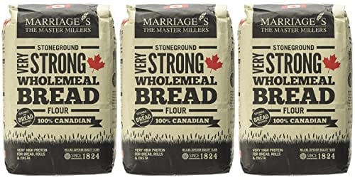 Marriages Canadian VERY Strong Wholemeal Bread Flour, 1.5kg (Pack of 3)