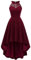 Bbonlinedress Robe Femme Chic et Elegant Robe Cocktail Mariage de Soirée Asymétrique pour Cocktail Bal de Promo Guinguette Demoiselle d'honneur Burgundy L