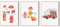 MeinBaby123® Bilder Kinderzimmer | 3er Set DIN A4 Poster Set Feuerwehr | Feuerwehrauto, Feuerwehrmann | Deko Kinderzimmer Junge | Babyzimmer Deko | Wandposter Premium (Feuerwehr V3)
