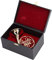 Buachois Miniatur Waldhorn Modell Deko mit Basis und Box, 12cm Gold Messing Mini Puppenhaus Musikinstrument Handwerks Ornament für Heimbüro Dekoration Abschluss Tag Geschenk