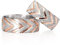 Rose Gold Couple Matching Personalized Silver Wedding Ring Set