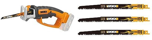 WORX WG894E.9 18V (20V MAX) Handy Saw Pruner - (Tool only - Battery & Charger Sold Separately) & WA8008 Replacement Wood Pruning Blades AXIS Multi Purpose Saw