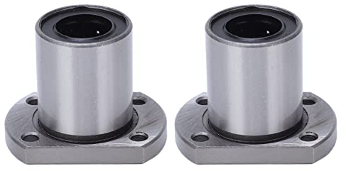 2 Stück Flansch-Linearlager, LMH16UU Ovales Flansch-Linearkugellager, 16 Mm Bohrungsdurchmesser, Lagerstahl-Punktkontakt-Linearlager Für CNC-Linearbewegung