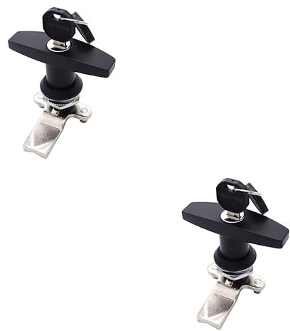 Housoutil Serrure à Poignée En T, 2 Pièces Serrure Meuble à Came, Pour Boîte à Outils, Armoire électrique, Verrou De Cylindre, De Tiroir, Verrou De Came Pour Cabinet De Machine