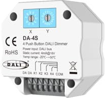 LEDKIA LIGHTING Dimmer DALI 4 Canali Compatibile con 4 Pulsanti Bianco
