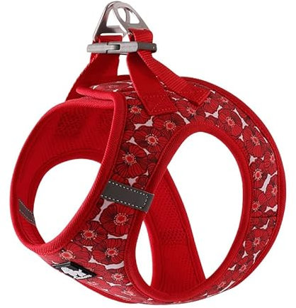 WINHYEPET Truelove Hundegeschirr, weiches Air-Mesh, verstellbar, reflektierend, Haustierweste, kleine und mittelgroße Rassen, kein Ziehen, verstellbares Hundegeschirr TLH3016(Aurora-Rot, S)
