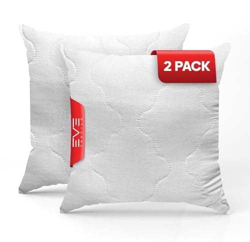EVE Textile® Kopfkissen 2er Set 80x80 cm; Bis 60° Waschbar; Steppkissen, Schlaf-Kissen mit abnehmbarem Bezug & hochwertiger Kissenfüllung; Bett oder Deko mit Reißverschluss Allergikerfreundlich