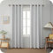 GIRASOLE HOME 1 Paar Barbados Thermo-Vorhänge, 100 % Verdunkelung, 2 Paneele à 140 x 300 cm, mit Ösen, Rauchweiß