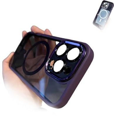 WEJDYKG Tinted Shockproof Magnetic for iPhone Case, 2024 New Tinted Shockproof Magnetic for iPhone Case, for iPhone 15 Pro Max (for iPhone14,Purple)