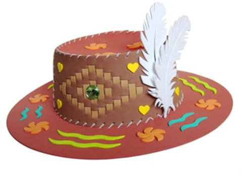 Toyvian 4 Stück Kindergarten Lernspielzeug dekorativer Zylinder DIY-Cartoon-Sonnenhut DIY-Hüte Kappen kindermützen selber machen DIY Sonnenhut dreidimensional Aufkleber