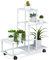 Relaxdays Scaffale Portapiante, 4 Ripiani Metallo, Portafiori e Portavasi, Mobile a Rotelle, Fioriera in Acciaio, Bianco, 60,5 x 61,5 x 26 cm