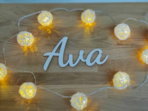 mxn Cartello con nome personalizzato per asilo, in legno, per asilo, decorazione da parete, regalo di Natale personalizzato (blu, 35 x 20 x 0,5 cm)