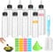 Bouteille Sauce, 8 pièces Recipient Sauce 120ml/250ml, Pipette Cuisine avec Bouchon à Pointe et Échelle, Bouteilles à Bec Verseur pour Huiles et Vinaigrettes avec Entonnoirs Étiquettes Brosses