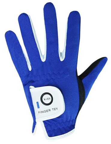 Gants de golf pour enfants et jeunes - Main gauche, microfibre synthétique respirante - Pour droitier - 4 à 13 ans (bleu, S)