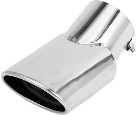 INFINAUTO Curved Slant Exhaust Tip 2.9 for Land Rover Range Rover 02-10 | 2.9 Inlet 3.5 Outlet 6.4 Length Tailpipe, Stainless Steel, Silver Tone, Bolt on